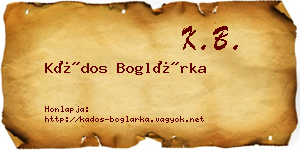 Kádos Boglárka névjegykártya